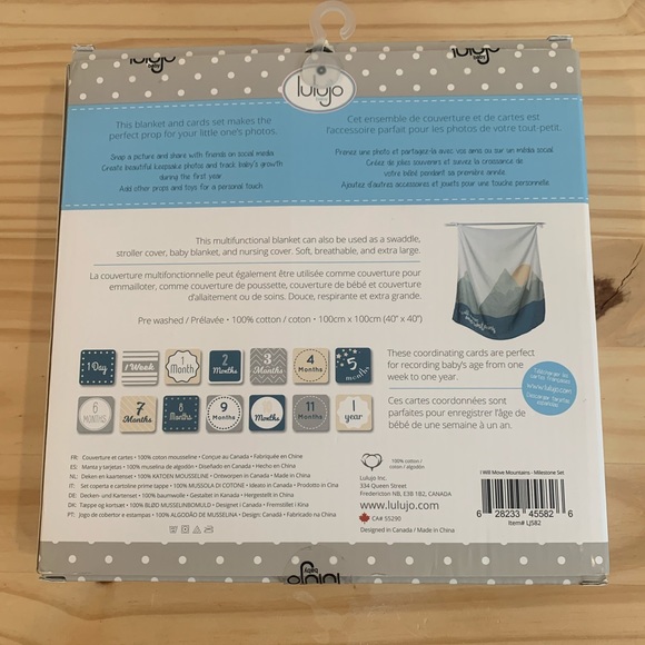 Lulujo i will move mountains milestone muslin and number cards. - Picture 2 of 3
